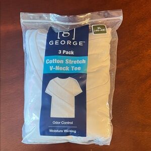 George Cotton Stretch V-Neck Tee - 3 Pack